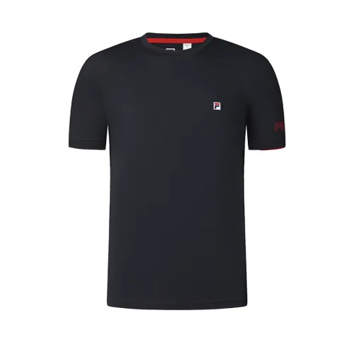 FILA T Shirts Men's Royal Blue Crew Neck Moderate Straight Fit