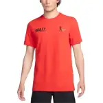 Nike T Shirts Men's Orange Crew Neck Moderate Straight Fit