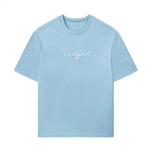 FILA T Shirts Men's Ling Blue LB Crew Neck Moderate Straight Fit