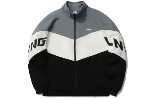 Li Ning Sports Fashion Collection Sweatshirts Unisex Multicolor Stand Collar Moderate Cardigan