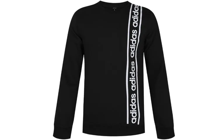 Adidas Sweatshirts Men's Black Crew Neck Moderate Regular