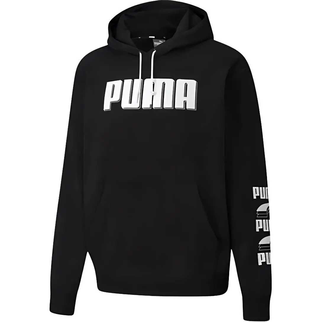 PUMA Sweatshirts Men's Black Hooded Moderate Regular