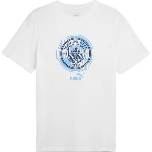 PUMA T Shirts Men's White Crew Neck Moderate Straight Fit