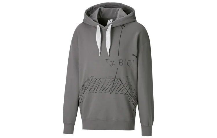 PUMA Sweatshirts Men's Gray Hooded Moderate Straight Fit