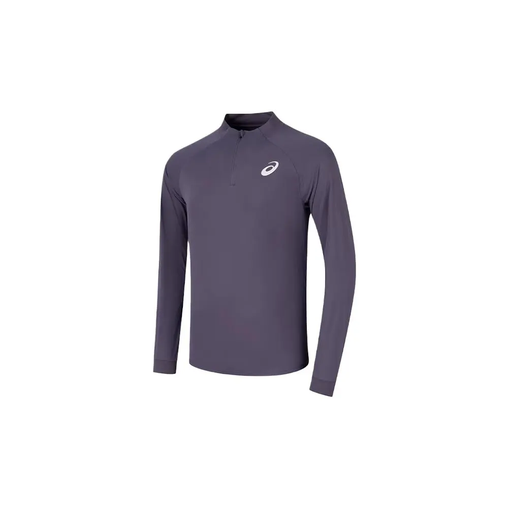 ASICS T-Shirts Men's Purple-500 Stand Collar Moderate Straight Fit