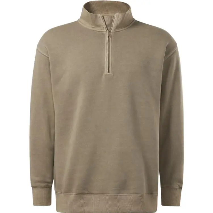 Reebok Sweatshirts Unisex Khaki Stand Collar Moderate Regular