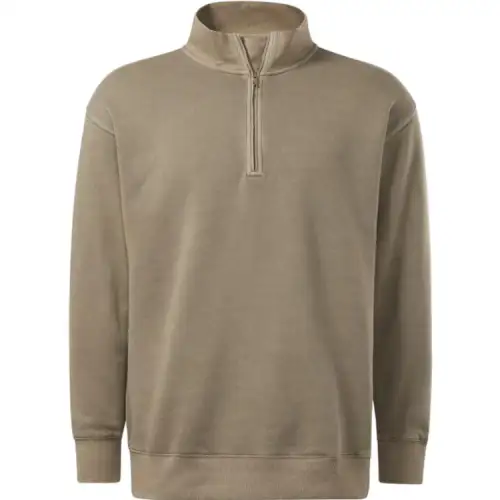 Reebok Sweatshirts Unisex Khaki Stand Collar Moderate Regular