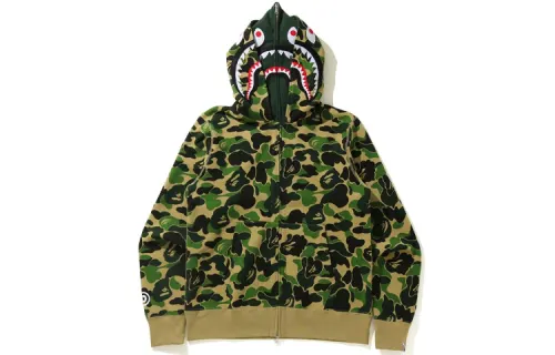 Bape Big Abc Camo Shark Wide Full Zip Double Hoodie
