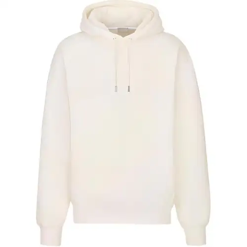 DIOR Quarterly New Products Sweatshirts Men's Gray White Hooded Moderate Heavyweight