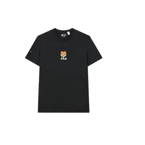 FILA T Shirts Men's Jet Black BK Crew Neck Moderate Straight Fit