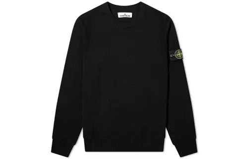 STONE ISLAND Sweatshirts Men's Black Crew Neck Moderate Regular