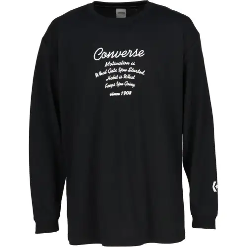 Converse T Shirts Unisex Black Crew Neck Moderate