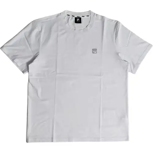 FILA T Shirts Men's White Crew Neck Thin Straight Fit