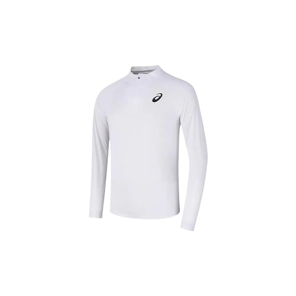 ASICS T-Shirts Men's White-100 Stand Collar Moderate