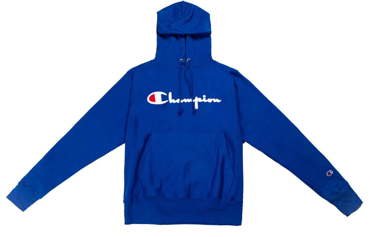 Champion Sweatshirts Unisex Royal Blue Hooded Thickened Regular