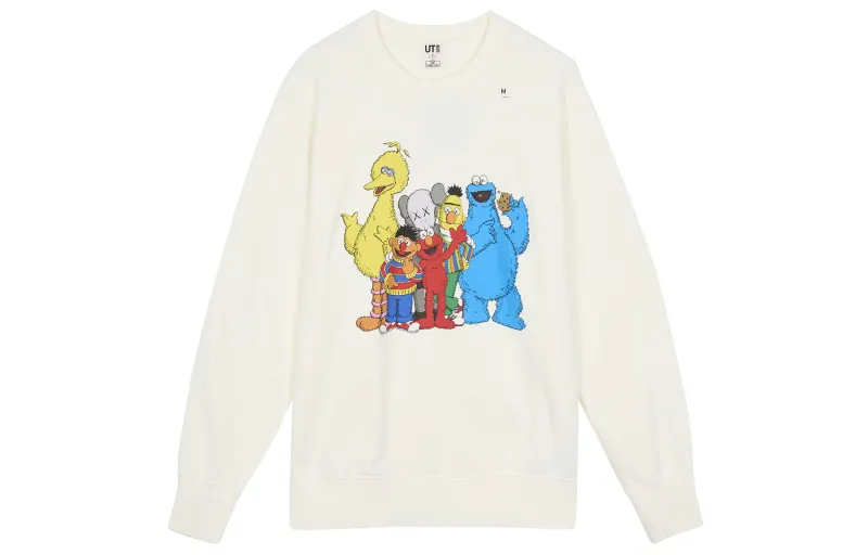 UNIQLO X KAWS UNIQLO KAWS Sweatshirts Unisex White Crew Neck Moderate