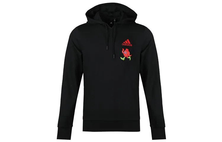 Adidas Sweatshirts Men's Black Hooded Moderate Straight Fit