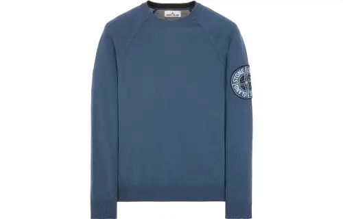 STONE ISLAND Sweatshirts Men's Peacock Blue Crew Neck Moderate