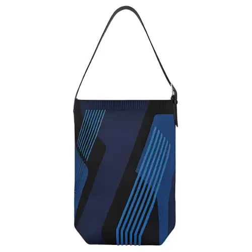 HERMES Etriviere Pocket Mesh Cow Leather Handbag Medium Women's Marine Blue/Black/Black