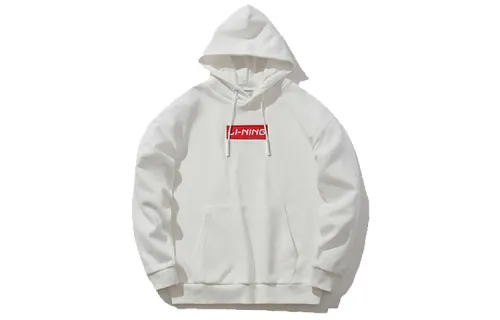 Li Ning Sweatshirts Unisex White Hooded Moderate Regular