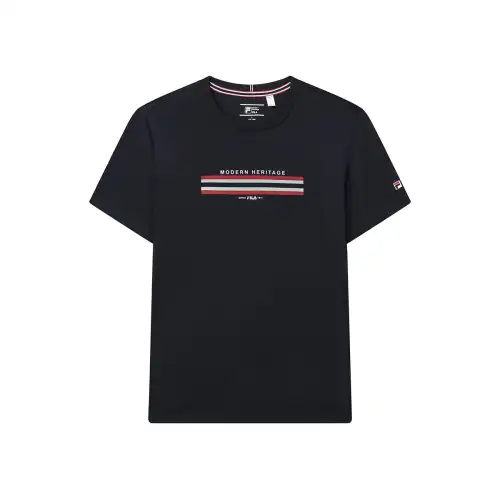 FILA T Shirts Men's Legend Blue/NV Crew Neck Moderate