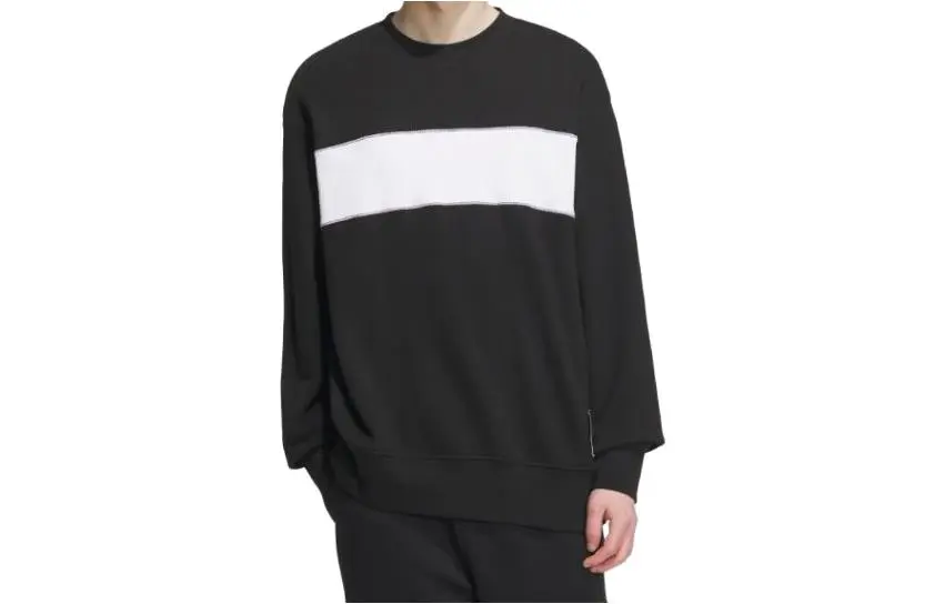 Adidas Sweatshirts Unisex Black Crew Neck Moderate Straight Fit
