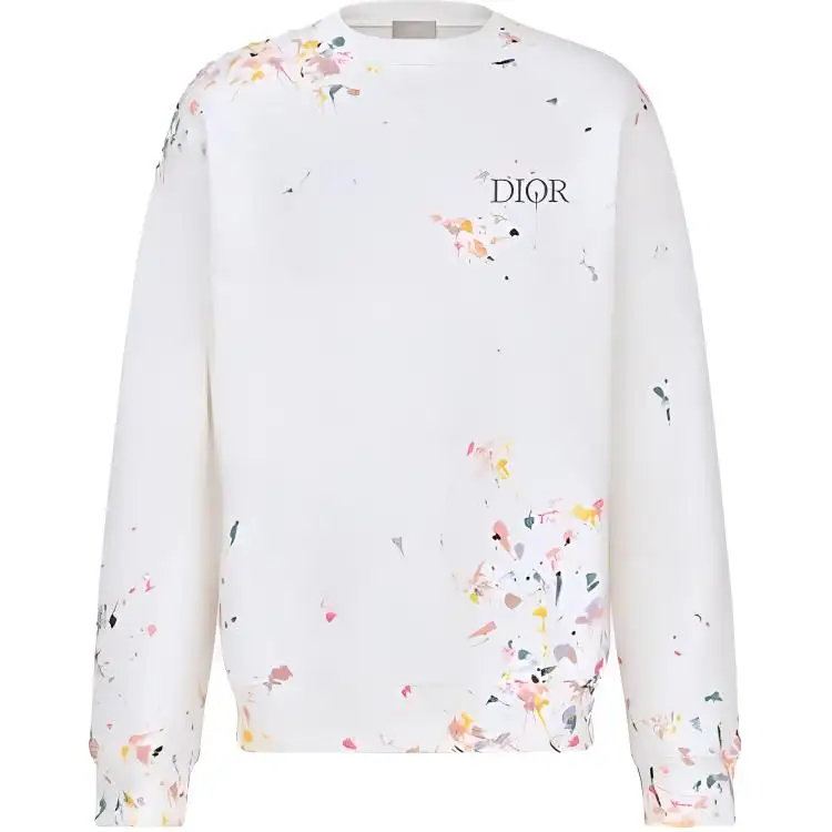 DIOR Quarterly New Products Sweatshirts Men's White Crew Neck Thickened Heavyweight