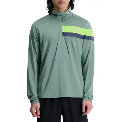 New Balance Accelerate Half Zip T Shirt Men's Light Green