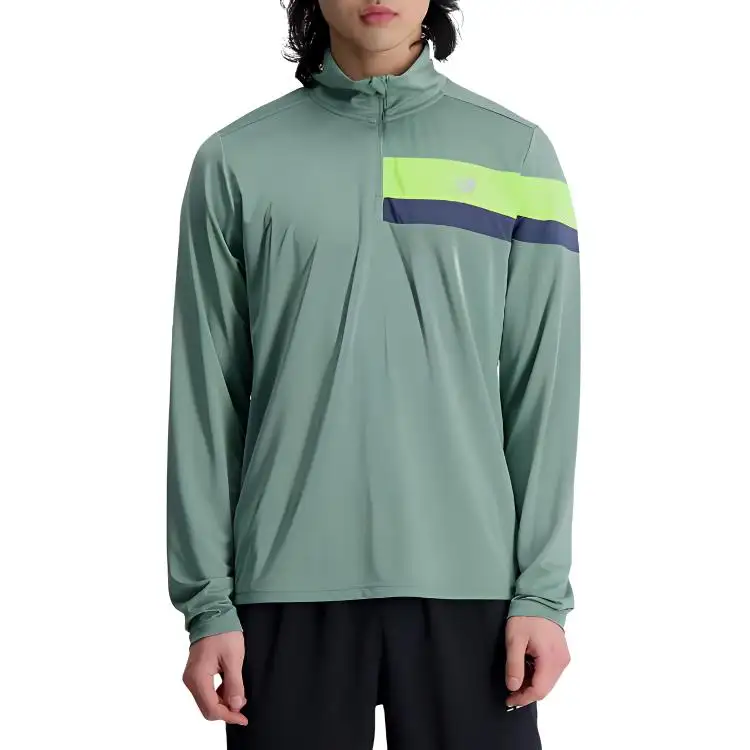 New Balance Accelerate Half Zip T Shirt Men's Light Green