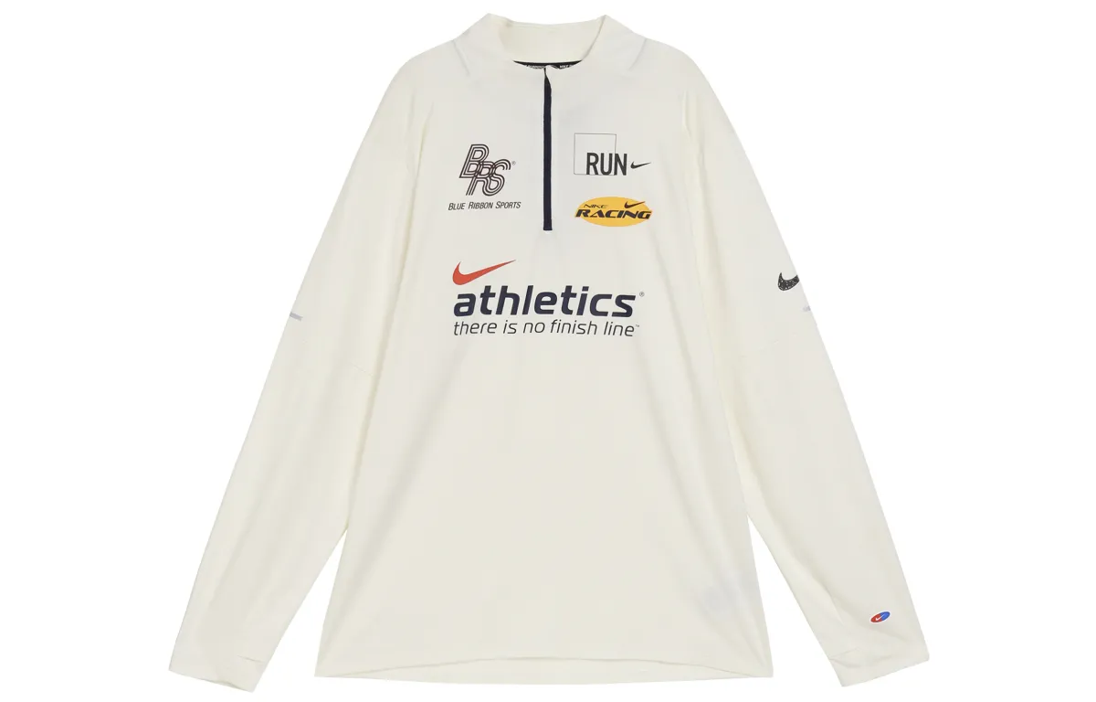 Nike T-Shirts Men's Ecru Stand Collar Moderate