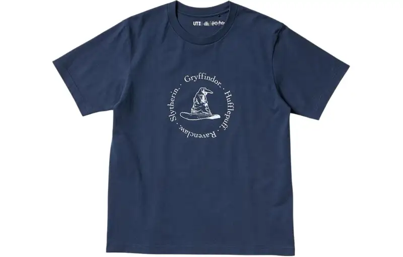 UNIQLO Harry Potter Co Brand T Shirts Unisex Navy Crew Neck Moderate Straight Fit