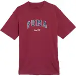 PUMA T Shirts Unisex Red Crew Neck Moderate