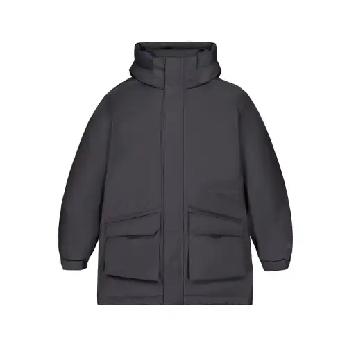 New Balance NB Grey Goose Down Collection, Thermal Loose Fit Fleece Lined Hooded Down Jacket Unisex Dark Gray