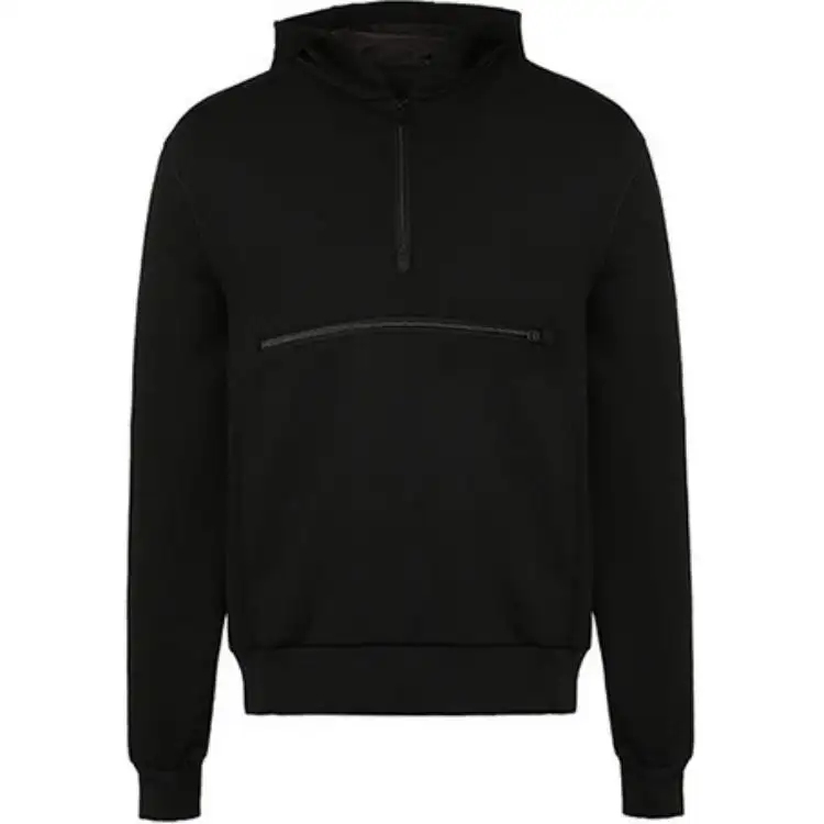 PRADA Sweatshirts Men's Black Hooded Moderate Regular