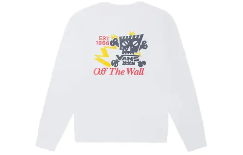 Vans Sweatshirts Unisex White Crew Neck Moderate Regular