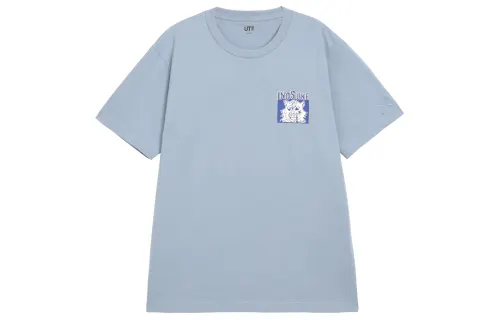 UNIQLO T Shirts Unisex Blue Crew Neck