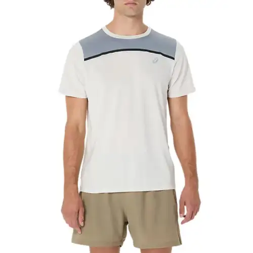 ASICS T Shirts Men's White Crew Neck Moderate