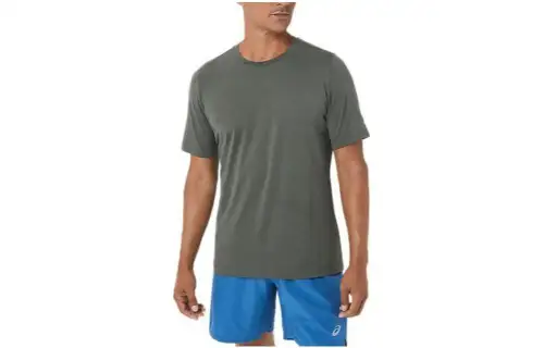 Asics Short Sleeve Hthr Tech Top T Shirt Men's Green