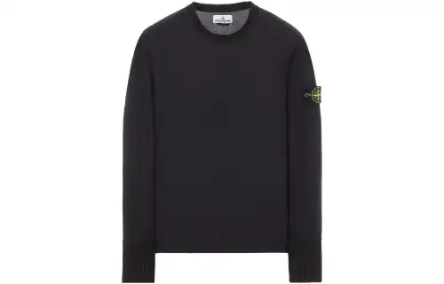 STONE ISLAND Sweatshirts Men's Jet Black Crew Neck Moderate Other