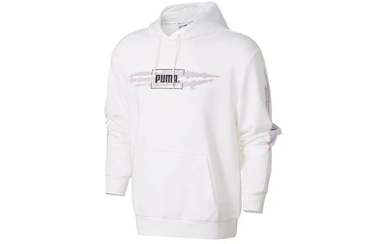 PUMA Sweatshirts Men's White Hooded Moderate Regular