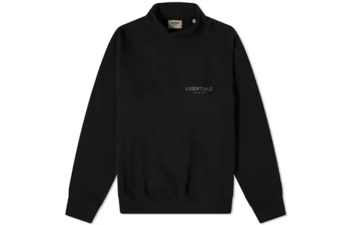 Fear Of God Essentials SS21 Pull over Mockneck Stretch Limo Basic Logo Stand Collar Fleece Lined American Pullover