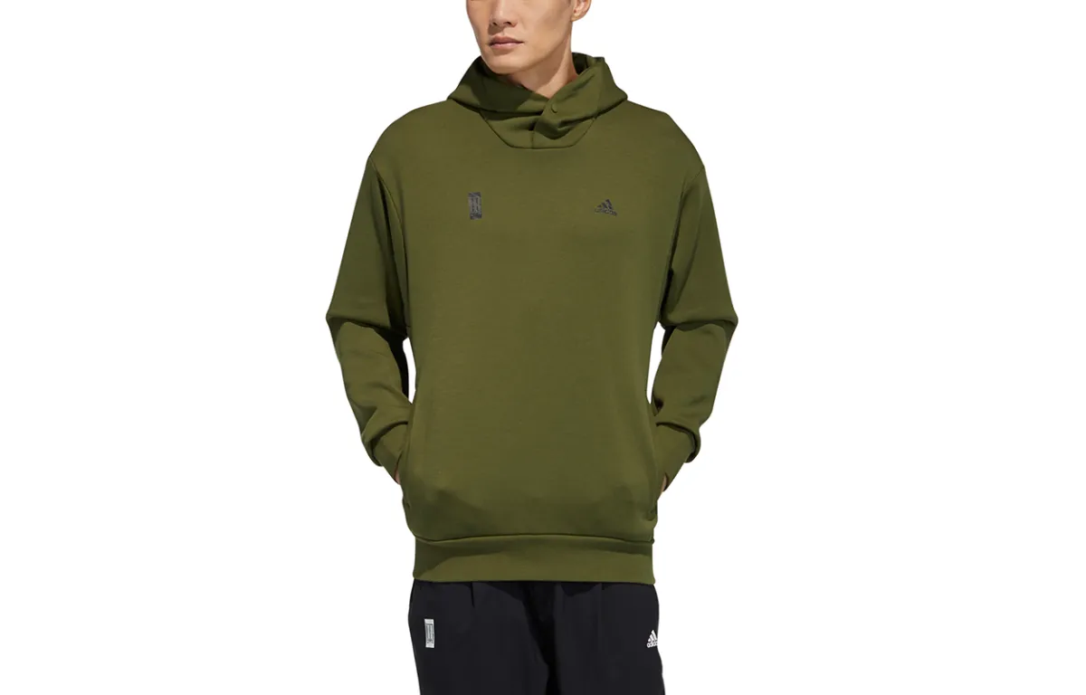 Adidas Sweatshirts Men's Green Hooded Moderate Regular