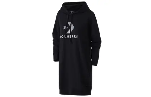 Converse Sweatshirts Women's Black Hooded Moderate Regular