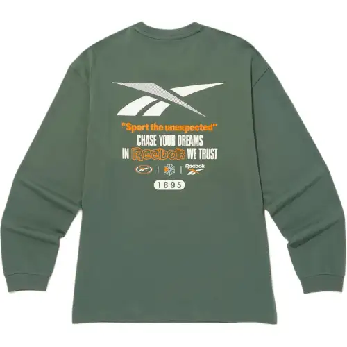 Reebok Drop Shoulder Sleeve T Shirt Men's Green