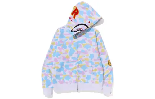 Bape New Multi Camo 2nd Shark Full Zip Hoodie