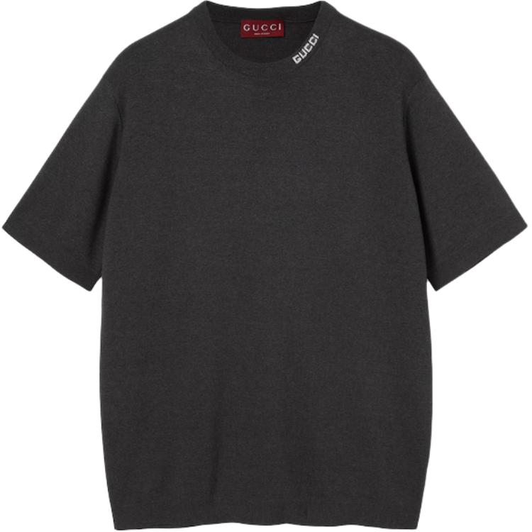 Gucci Silk cotton T-shirt with intarsia