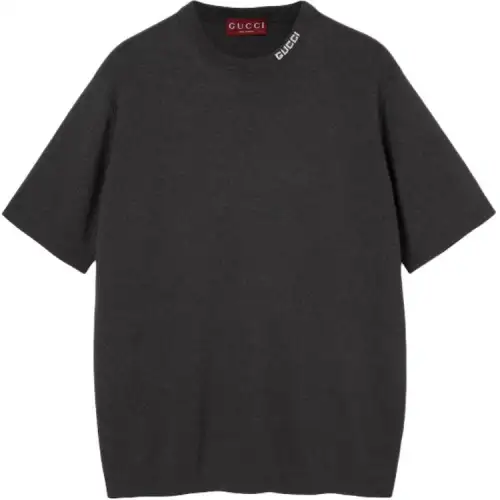 Gucci Silk cotton T-shirt with intarsia