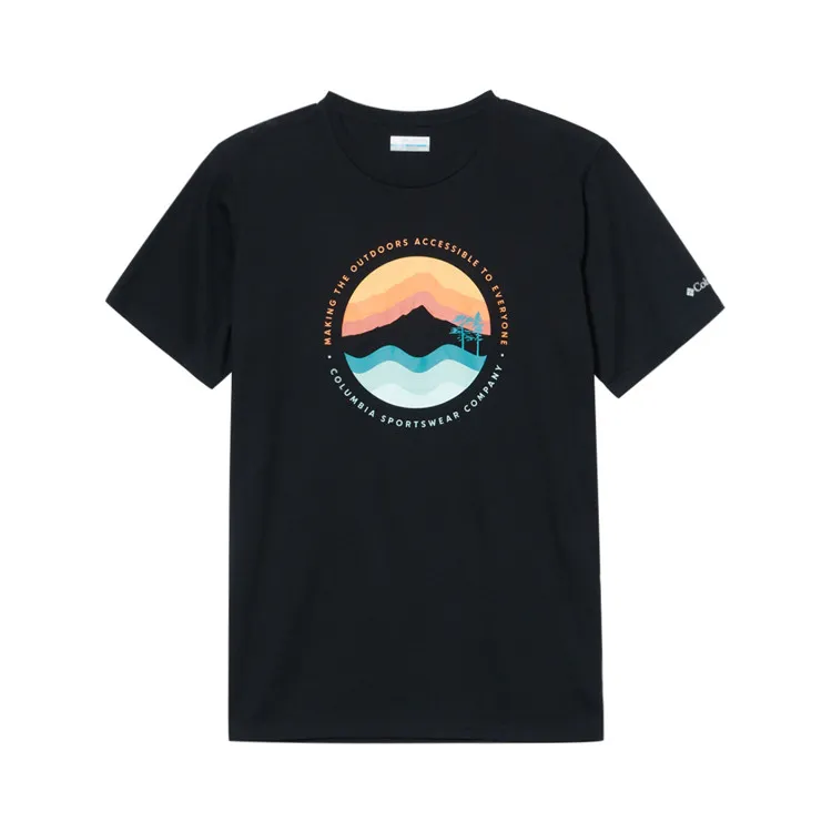 Columbia T-Shirts Men's Black Crew Neck