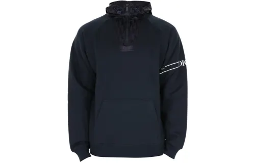 DIOR Quarterly New Products Sweatshirts Men's Blue Hooded Moderate Heavyweight