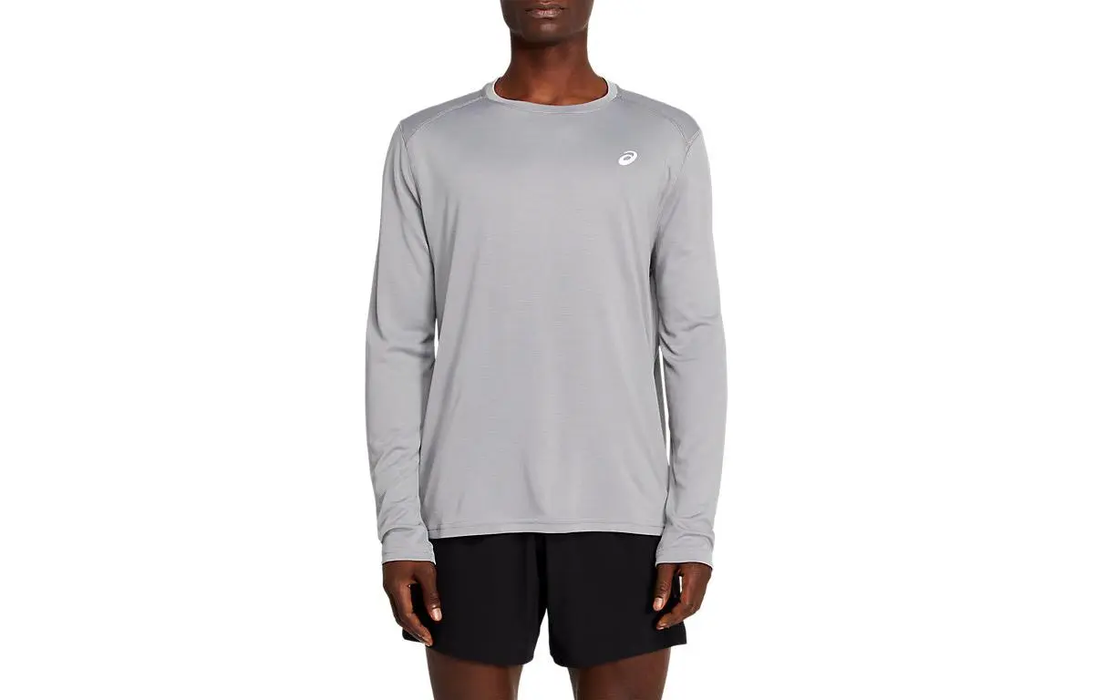 ASICS T-Shirts Men's Gray Crew Neck Moderate Straight Fit